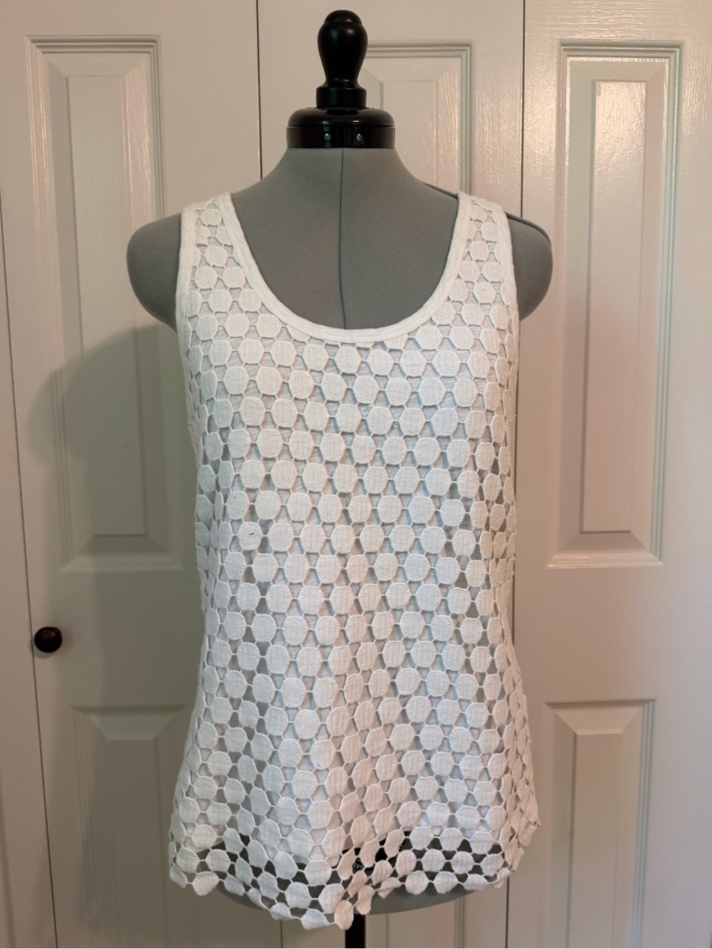 J. Crew White Ribbed Tank Top